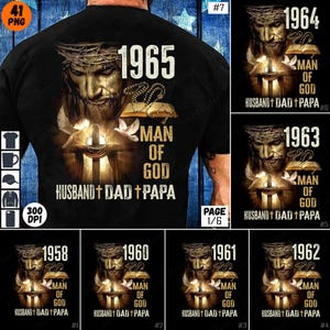 Man of God PNG Bundle, Husband Dad Papa Sublimation, Christian Shirt Design, Religious Clipart, Digital Download, Father&#39;s Day Gift