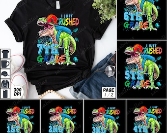 Happy Last Day of School Png Bundle, Summer Break Png, I Crushed Preschool Png, School Graduation Png, Dinosaur Png, Funny Teacher Png