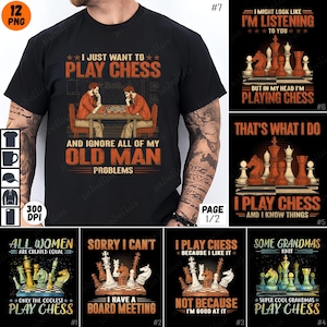 Chess PNG Bundle, Chess Sublimation, Chess Lover PNG, Chess Board Clipart, Chess Player Design, Retro Chess PNG, Funny Chess Pieces Art