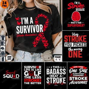 Stroke Awareness PNG Bundle Stroke Survivor Red for Mom Life Can Change ...