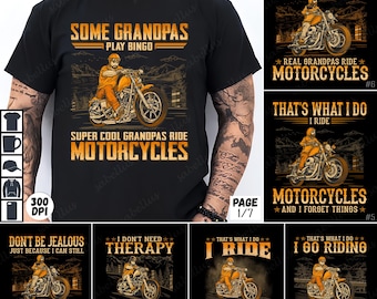 Biker PNG Bundle, Motorrad Sublimation, Opa Biker PNG, Vintage Motorrad Design, Coole Biker Clipart, Chopper PNG, Retro Biker Art