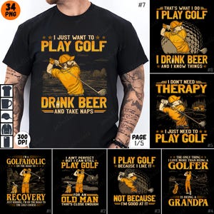 Golf PNG avec sublimation, graphismes pour chemise de golf, lot de citations sur le golf, sublimation bière et golf, t-shirts pour amateurs de golf, imprimés golf