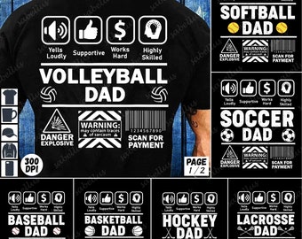 Sports Dad Scan For Payment, Dad Bundle, Best Dad Ever Png, Gift For Dad, Father&#39;s Day Design, Dad Quote Png Bundle, Digital download