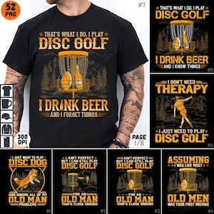 Disc Golf Therapy PNG, Funny Golf Quotes Designs, Sublimation Golf Bundle, Golf Clipart File, Digital Download, Golf Player Gift