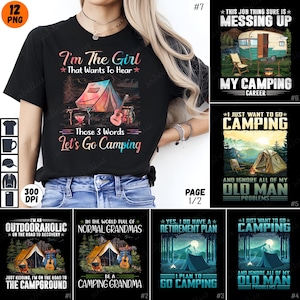 Camping PNG Bundle, Camping Sublimation Designs, Outdoor Adventure Clipart, Camping Quotes, Digital Download, Camp Life Graphics