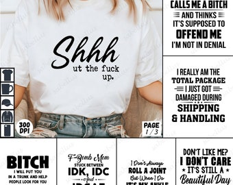 Paquete de citas divertidas PNG, arte digital humorístico, perra, te voy a poner, humor de mamá bomba, citas sarcásticas, perfecto para reír y regalar