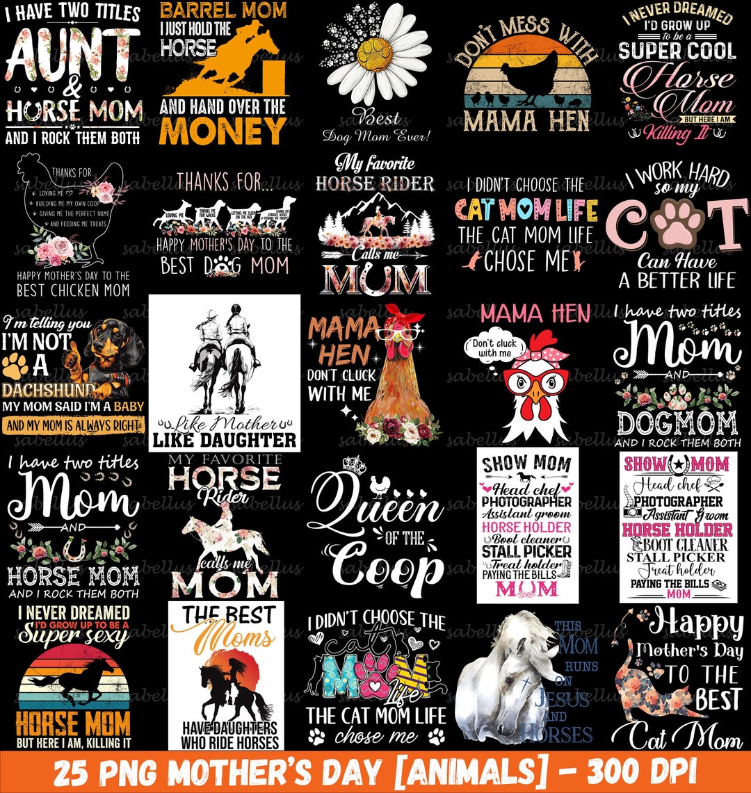 Pacchetto Png Festa della mamma, Png mamma cavallo, Png