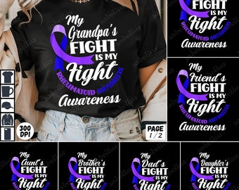 14 PNG Bundle for Rheumatoid Arthritis Awareness PNG Bundle, Fight for Family Rheumatoid Disease Support