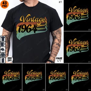 Vintage 1986 PNG Bundle, Retro 1986 Sublimation Design, Digital Download, 1986 Birthday Shirt, Vintage Year Clipart, 1980s Art