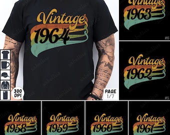 Vintage 1986 PNG Bundle, Retro 1986 Sublimation Design, Digital Download, 1986 Birthday Shirt, Vintage Year Clipart, 1980s Art