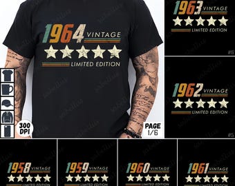 Vintage 1986 PNG Bundle, Retro 1980s Sublimation Design, 1986 Birthday Shirt, Digital Download, 300 DPI, Instant Download