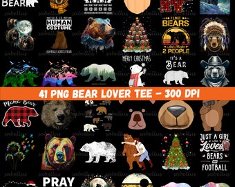 Big Bear PNG Bundle, Papa Bear PNG Cute Animal, Bear Cub Clipart Png, Mama Bear Png, Bear Png, Bear Lover, Wildlife, Vintage Bear PNG