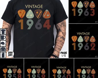 Vintage Guitar Art, Retro Music Design, Sublimation PNG, Digital Download, Guitar Lover Gift, Classic Guitar Art, Music Enthusiast
