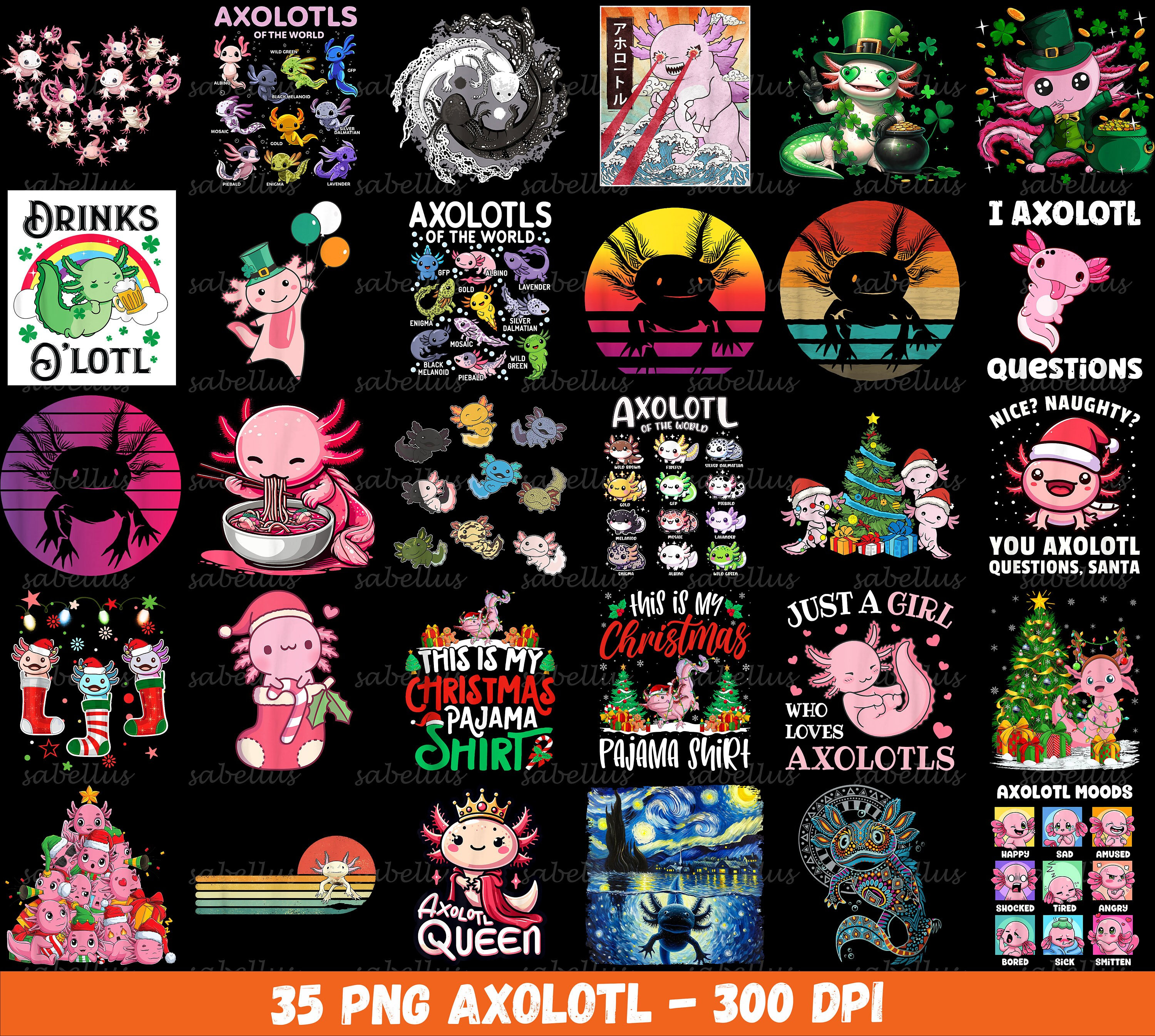 Axolotl Png Sublimation Bundle, Axolotl Cute Png, Axolotl Shirt Png ...