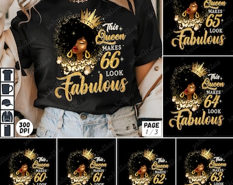 Birthday Queen Png Bundle, Black Queen Afro Woman Birthday Gift, Cute Birthday Png, Girls Birthday Png, Afro Birthday Png, Birthday Png