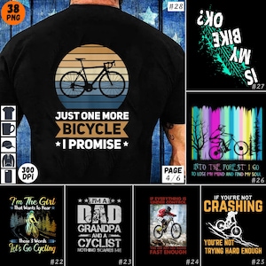 Cykeltröja PNG-paket Mountainbike-designer Cykelälskare Sublimering PNG Roliga cykelcitat 100 Miles cykelpresent Cyklist Sublimering bild 4