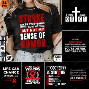 Stroke Awareness PNG Bundle Stroke Survivor Red for Mom Life Can Change ...