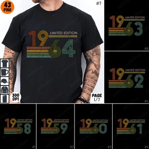 Vintage 1986 PNG Bundle, Retro 1986 Clipart, 80s Sublimation Design, Digital Download, 1986 Shirt Graphic, High Resolution PNG
