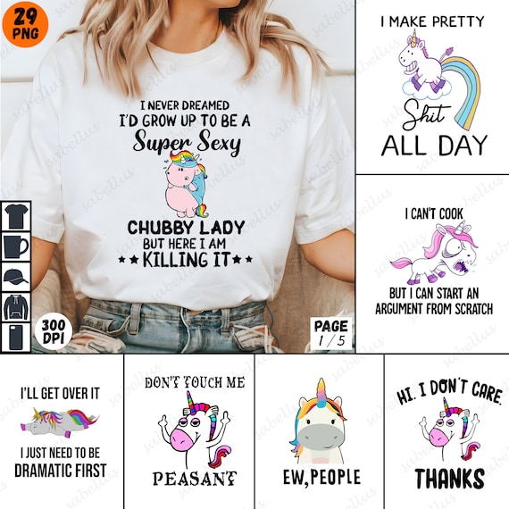 Unicorn Graphic Tee PNG Bundle, Cute Unicorn Shirt Designs, Magical Fantasy, Funny Quotes, Mythical Costume Party, Unicorn Lover Gifts