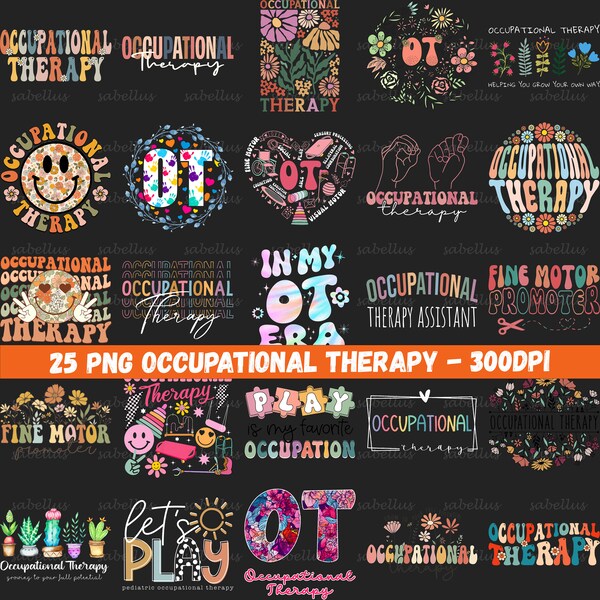 25 Png Occupational Therapy Bundle, Occupational Therapy Png, OT Png, OT Assistant Png, Occupational Therapist Png, Digital download