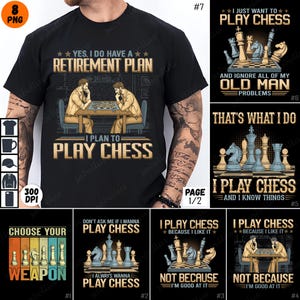 Chess PNG Bundle, Chess Sublimation, Chess Lover PNG, Chess Player Design, Chess Board Clipart, Retro Chess, Chess Pieces PNG, Chess Art