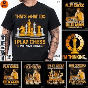 Chess PNG Bundle, Chess Sublimation, Chess Lover PNG, Chess Board Clipart, Funny Chess PNG, Chess Pieces Art, Retro Chess Player Design