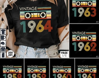 Vintage 1985 PNG Bundle, Retro Cassette Tape Sublimation, 80s Music Clipart, Digital Download, T-Shirt Design, High Resolution Art