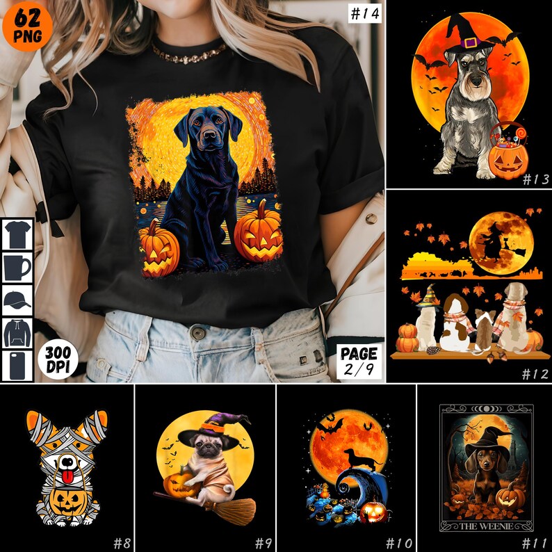 Bernese Mountain Dog Halloween PNG Bundle, Dog Pumpkin Lantern Clipart ...