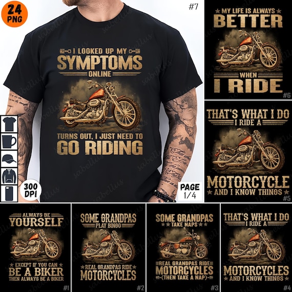 Motorcycle PNG Bundle, Biker Sublimation Designs, Vintage Motorcycle PNG, Cool Biker Clipart, Retro Motorcycle Art, Digital Download