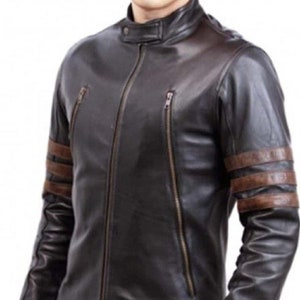 Wolverine X Men Origins Logan véritable veste en cuir véritable pour homme motard moto bomber Napa veste en cuir