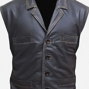 Anson Mount Hell on Wheels Cullen Bohannon Veste en cuir de mouton souple marron vieilli pour homme