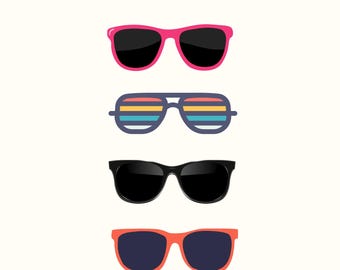 Summer sunglasses wall art 8x10 printable download