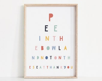 面白い子供のバスルームルールアートプリント：カラフルなバスルームサイン（デジタルダウンロード）