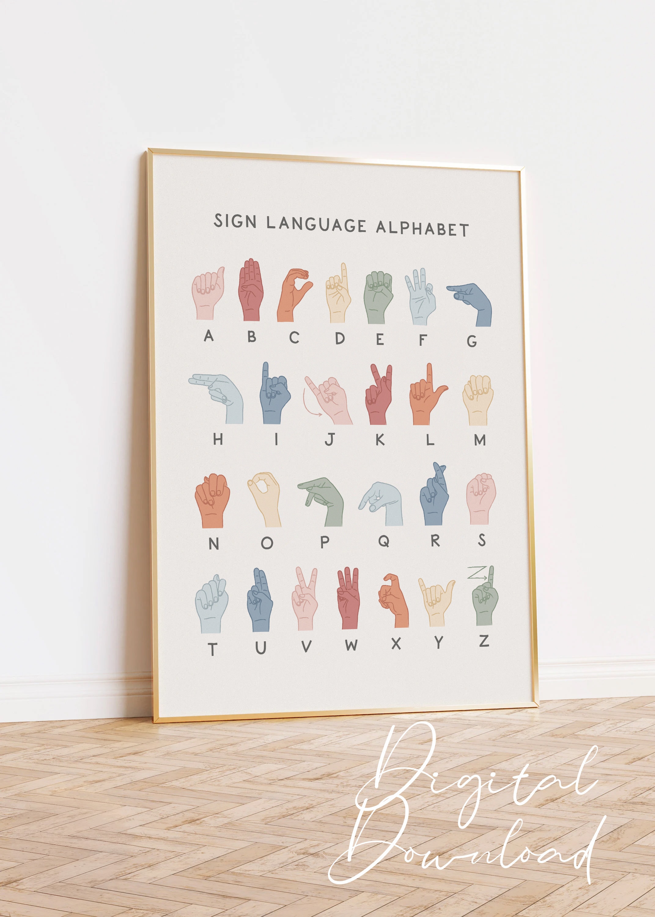 ASL Poster American Sign Language Alphabet Printable Sign Language ASL Poster American Sign Language Alphabet Printable Sign Language
