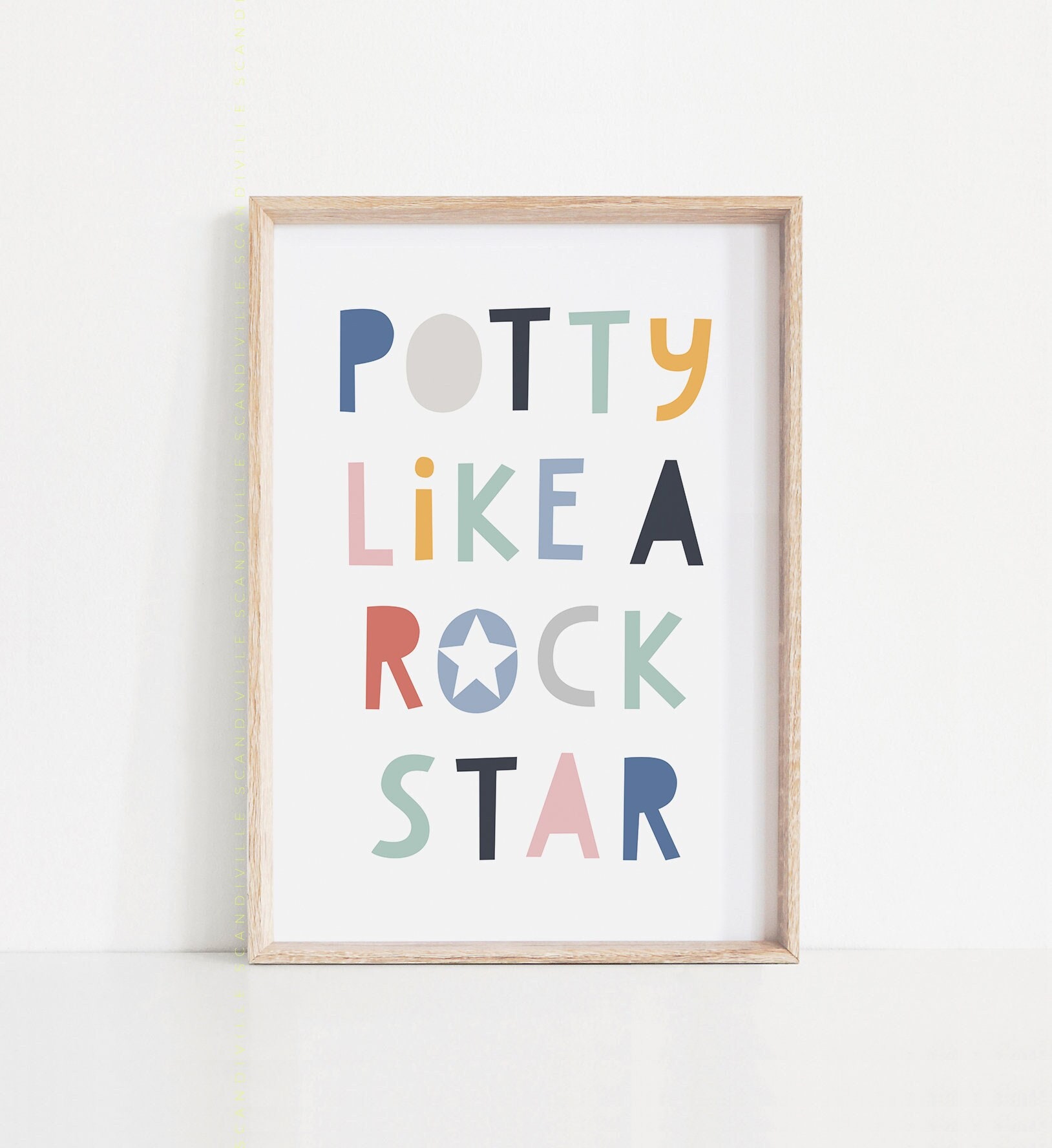 Potty Like A Rock Star, Kids Bathroom Wall Art, Potty Training Sign ...