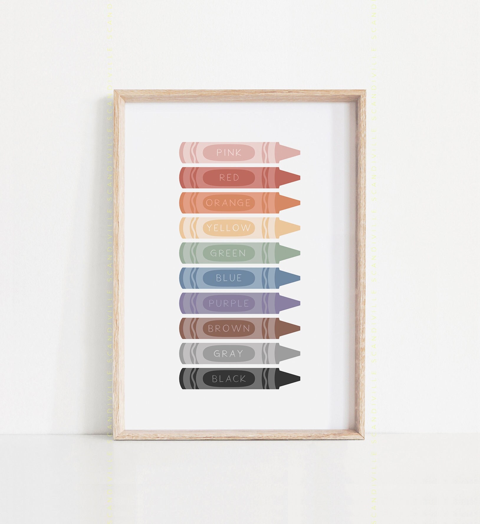 Colors Crayons Poster, Colorful Classroom Decor, Learn your Colours as Crayons Wall Art, Playroom Decor, Class Poster, Colorful Playroom