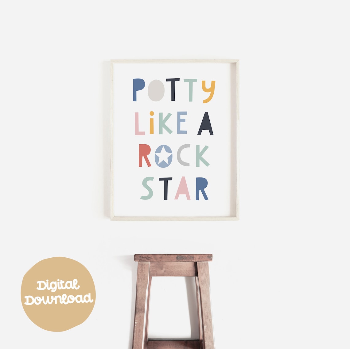 Potty Like A Rock Star, Kids Bathroom Wall Art, Potty Training Sign ...