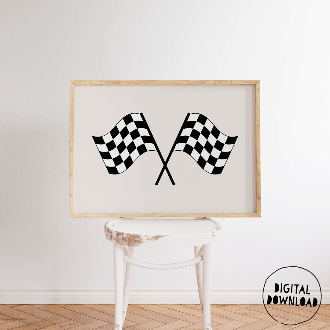 Checkered Racing Flag Print: Kids Room Decor (digital Download) - Etsy
