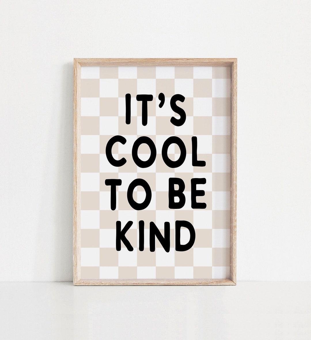 QODUNG Children's Playroom Wall Decor,It's Cool To Be Kind Canvas Banner,Modern Toddler Kids Room Decor,Canvas Hanging Pennant Wall Flag For Nursery Boys Bedroom Playroom Kids Room