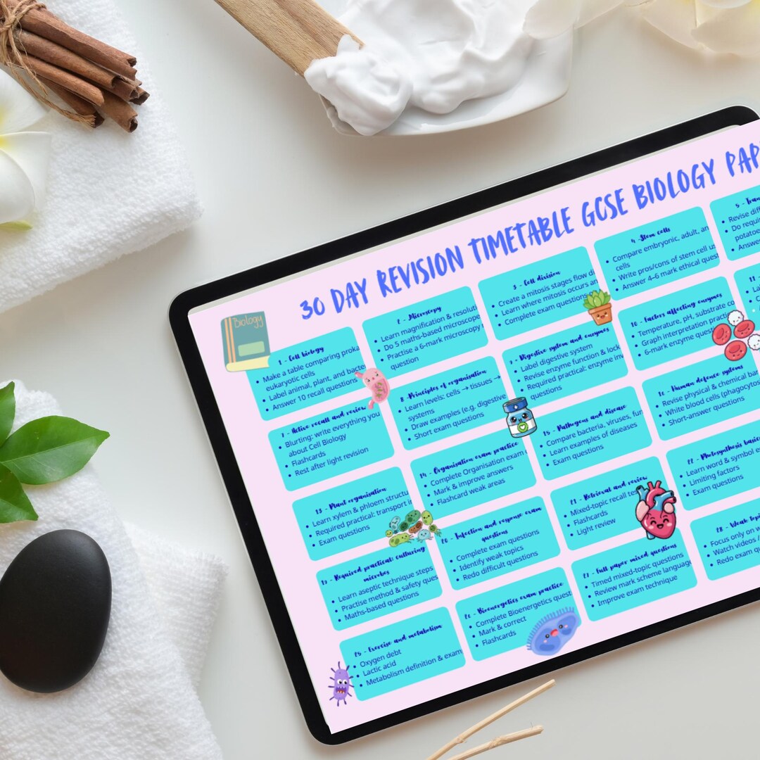 30-day GCSE Biology Paper 1 Revision Planner - Etsy