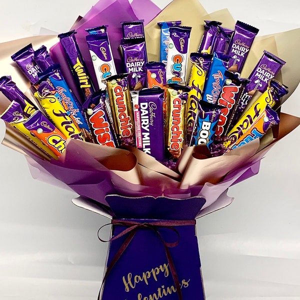 XL 30 Cadbury’s chocolate personalised bars chocolate bouquet