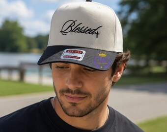 Blessed Embroidered Cross Hat | Minimalist Christian Baseball Cap