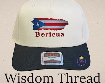 Gorras bordadas personalizadas, gorra de béisbol personalizada de Puerto Rico, gorra de vacaciones para él o para ella.