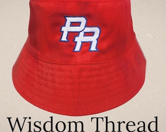 Sombrero tipo pescador de Puerto Rico bordado – Regalo personalizado de la isla