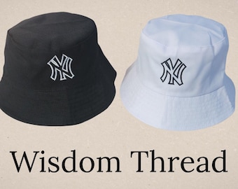 Sombreros de cubo de algodón bordados a medida – Gorra playera de estilo urbano neoyorquino.