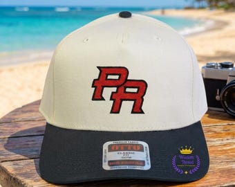 Embroidered PR Logo Baseball Cap, Puerto Rico Sport Hat, Cotton Blend Unisex Gift