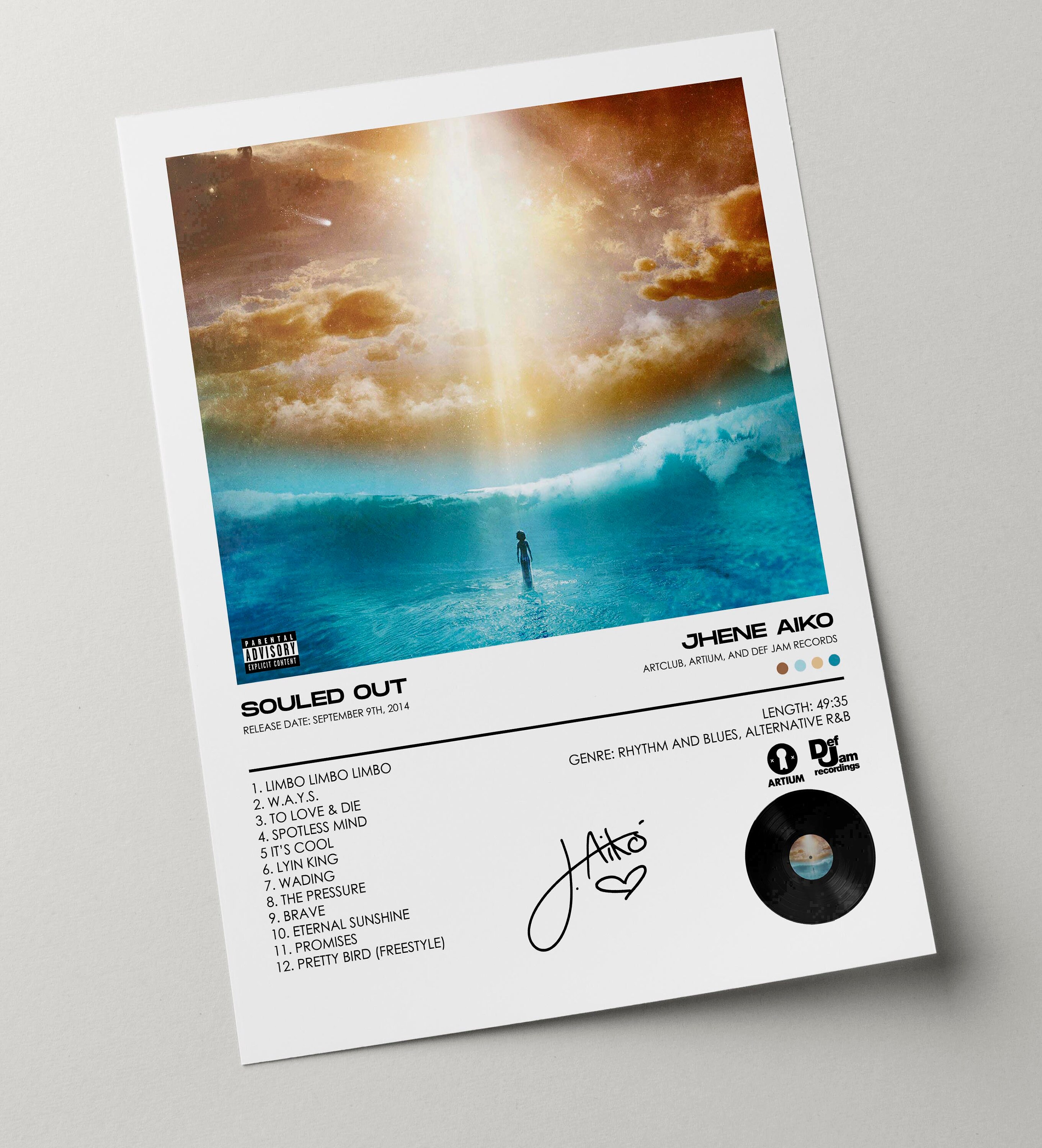 Souled Out Cover Poster Jhene Aiko Album Cover Wallpaper Digital Print ...