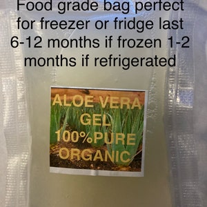 Aloe Vera Gel 100% Pure Natural Organic, no additives, chemicals, thickeners or water added. Just pure aloe vera image 3