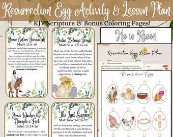 Printable KJV Resurrection Eggs, Printable Easter Story Egg activity, Church Easter activities, Holy Week Advent, Easter Story Advent Eggs