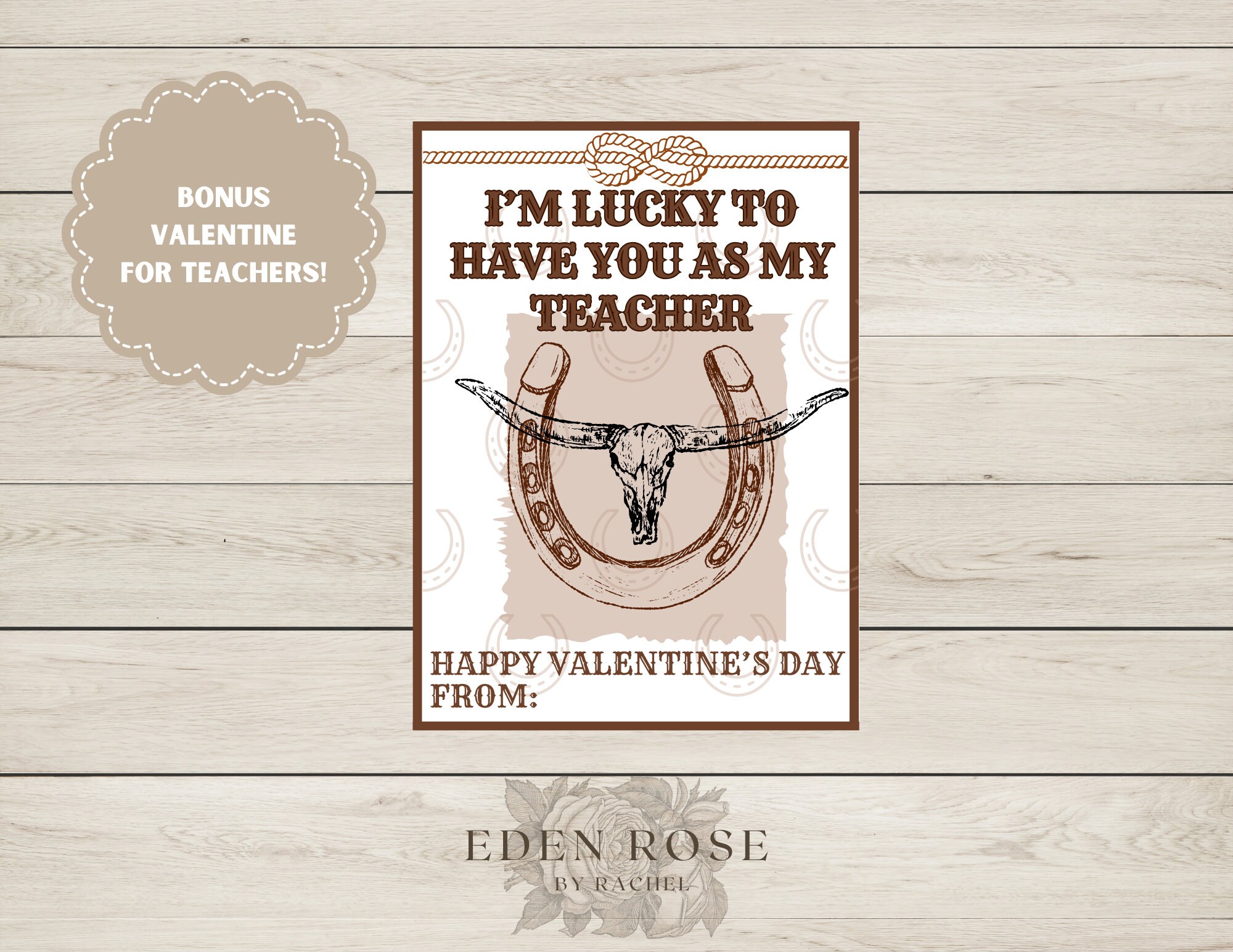 Western Cowboy Rodeo Valentine's Day Cards Class Set for School ...